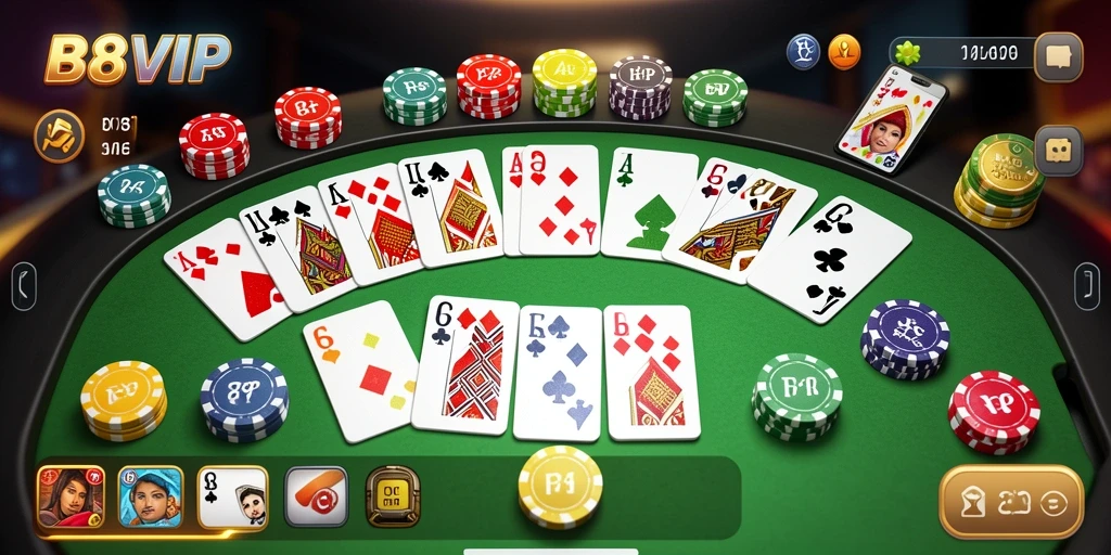 Gameplay seru B8VIP dalam permainan Gaple.