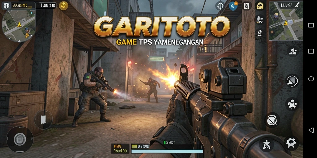 Tangkapan layar gameplay GARITOTO dengan aksi tembak-menembak mendebarkan.