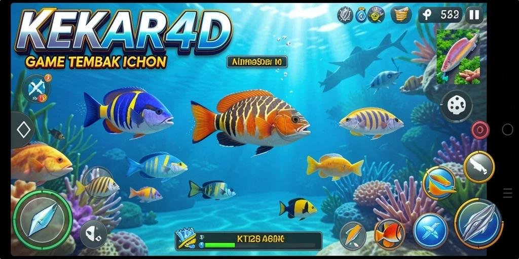 Screenshot gameplay KEKAR4D yang menampilkan serunya menembak ikan.