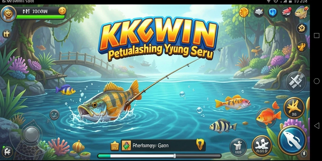 Tampilan gameplay memancing yang menarik dan realistis di KKWIN.