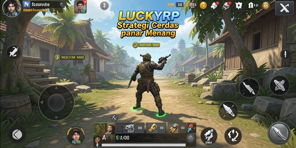 Tampak seru dari gameplay strategi LUCKYRP saat pemain bertempur.