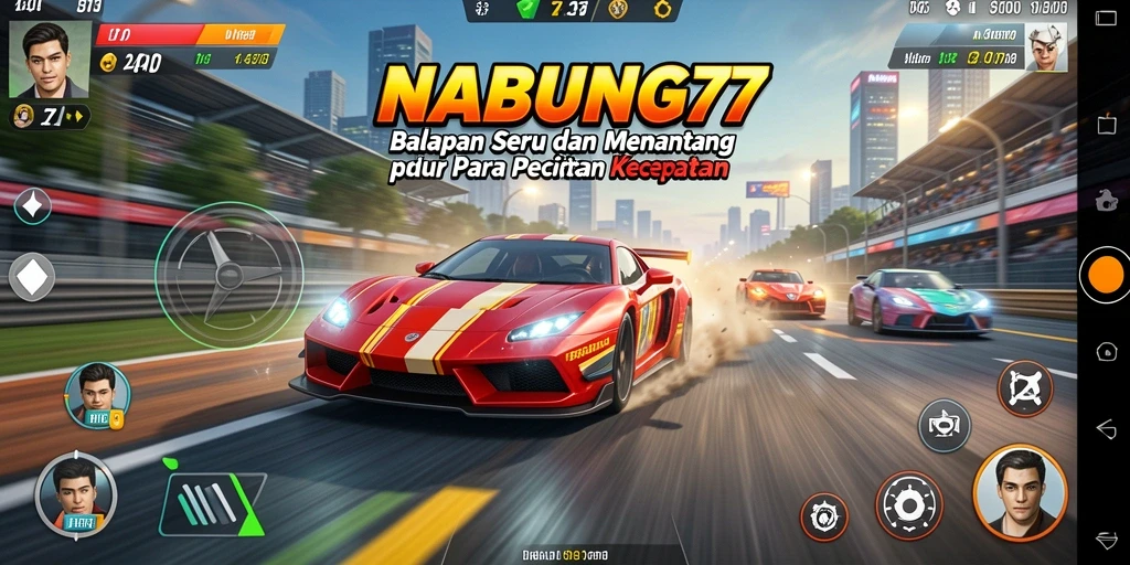 Screenshot menampilkan aksi balapan cepat di NABUNG77.