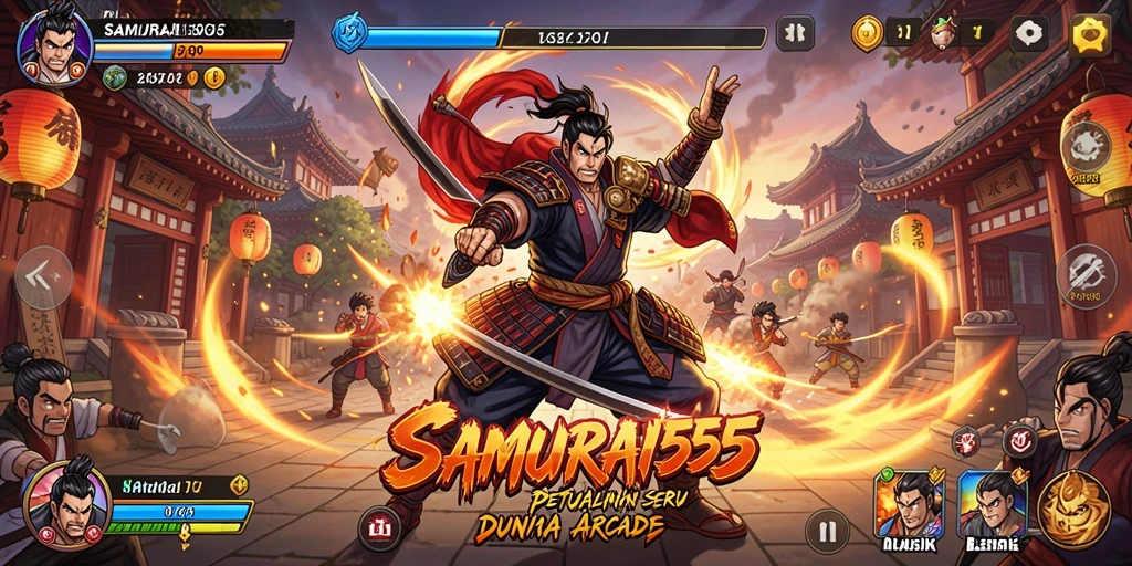 Screenshot gameplay SAMURAI555 yang penuh aksi seru